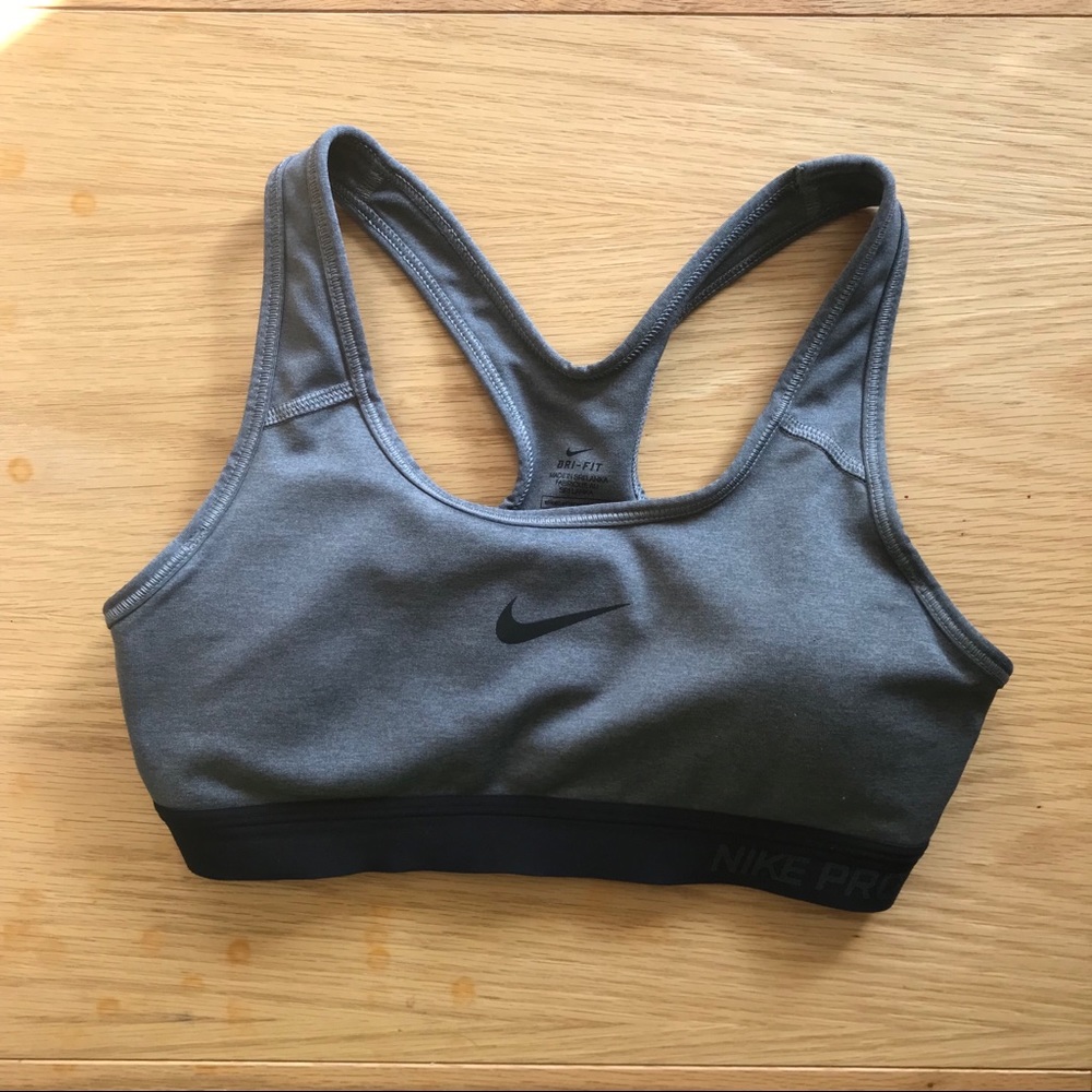 Nike dri fit grey sports bra